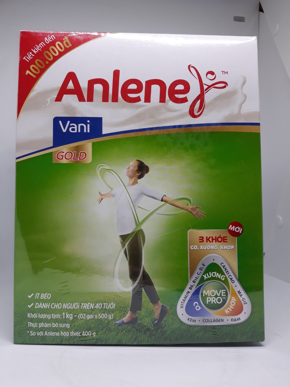 Sữa Anlene gold 3 khỏe cho người trên 40 tuổi (hộp giấy 1,2kg)