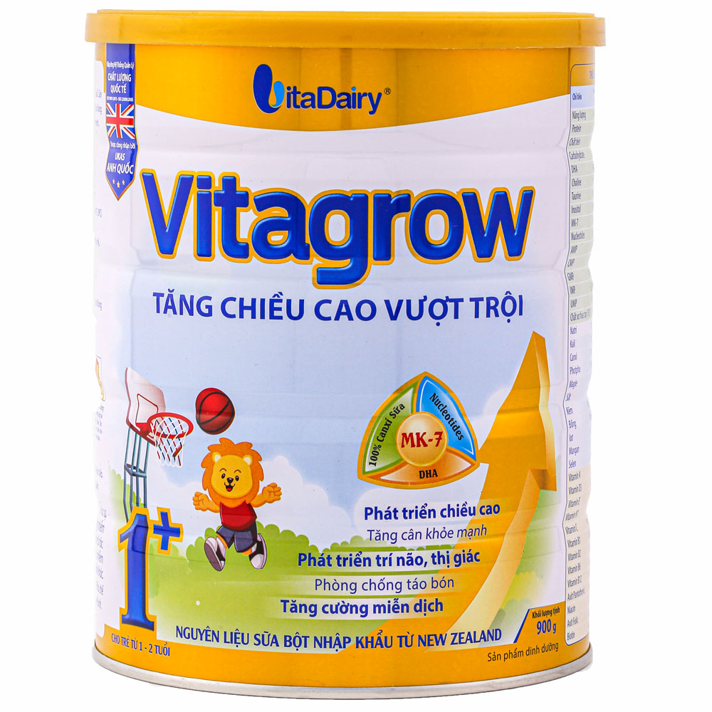 Sữa  Vitagrow 1+ 900G Tăng Chiều Cao (từ 1-2 tuổi)